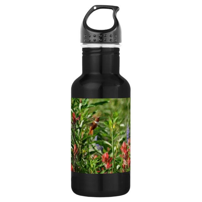 Hummingbird Flowers 532 Ml Water Bottle (Front)
