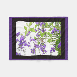 Hummingbird Flowers Birds Animals Fleece Blanket