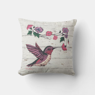 Hummingbird & Flowers Cushion