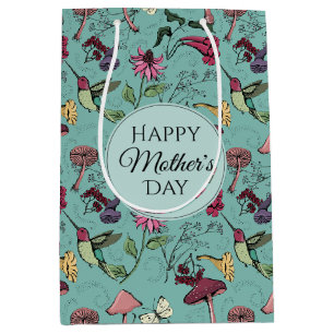 Hummingbird & Flowers Mothers Day Photo Medium Gift Bag