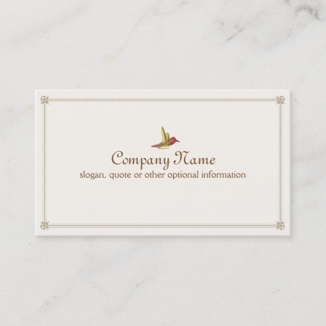 Hummingbird French Inspired Vintage Business Card (Front)