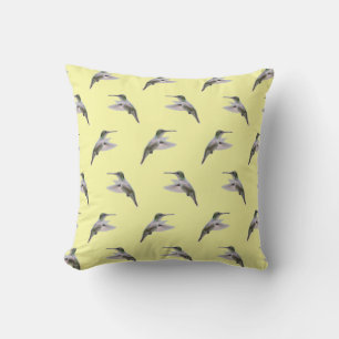 Hummingbird Frenzy Pillow (Light Yellow)