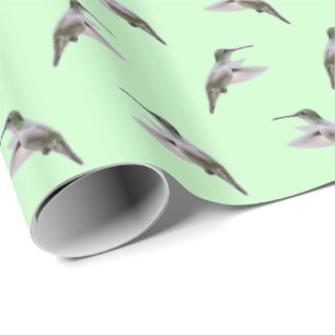 Hummingbird Frenzy Wrapping Paper (Light Green)