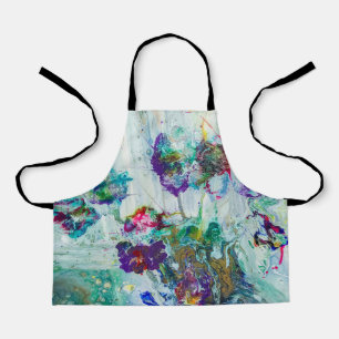 Hummingbird garden abstract painting  apron