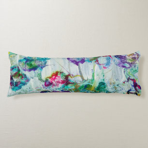 Hummingbird garden abstract painting  body cushion
