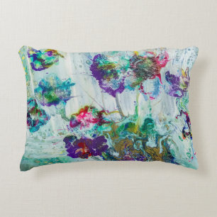 Hummingbird garden abstract painting  decorative cushion