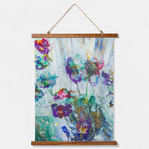 Hummingbird garden abstract painting hanging tapestry