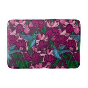 Hummingbird garden bath mat