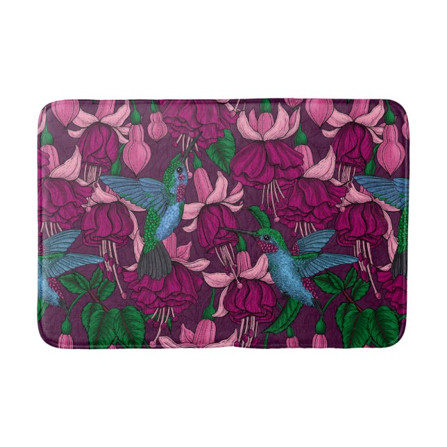 Hummingbird garden bath mat (Front)