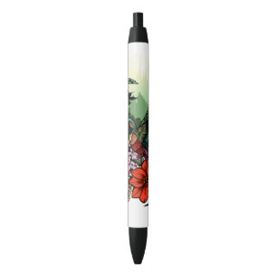 Hummingbird Garden Black Ink Pen