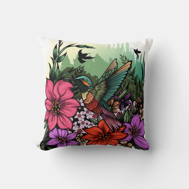 Hummingbird Garden Cushion (Front)