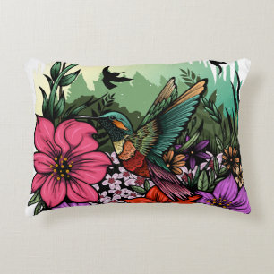 Hummingbird Garden Decorative Cushion