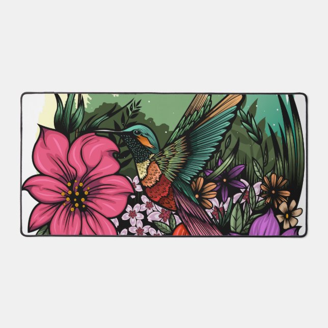 Hummingbird Garden Desk Mat (Front)