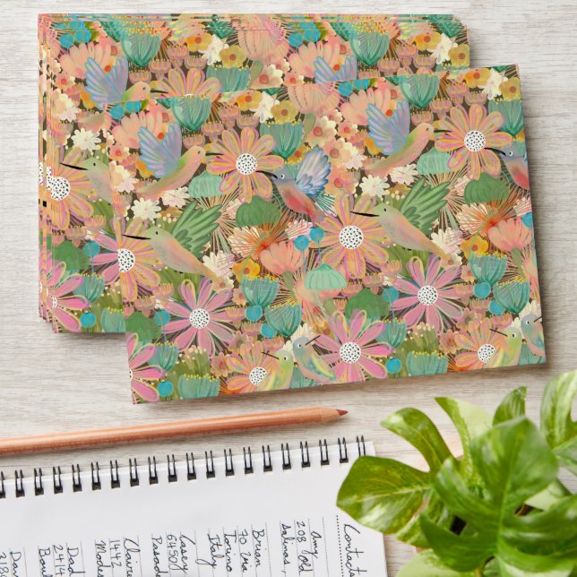 Hummingbird garden envelope (Stacked)