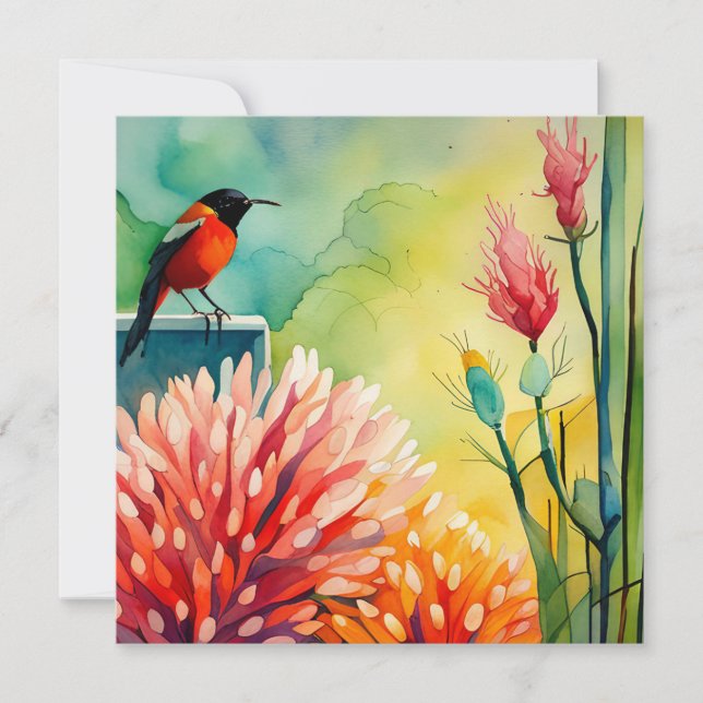 Hummingbird Garden Flat Card (Front)