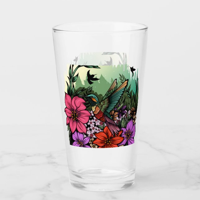 Hummingbird Garden Glass (Front)