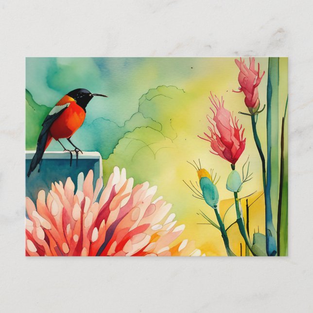 Hummingbird Garden Holiday Postcard (Front)