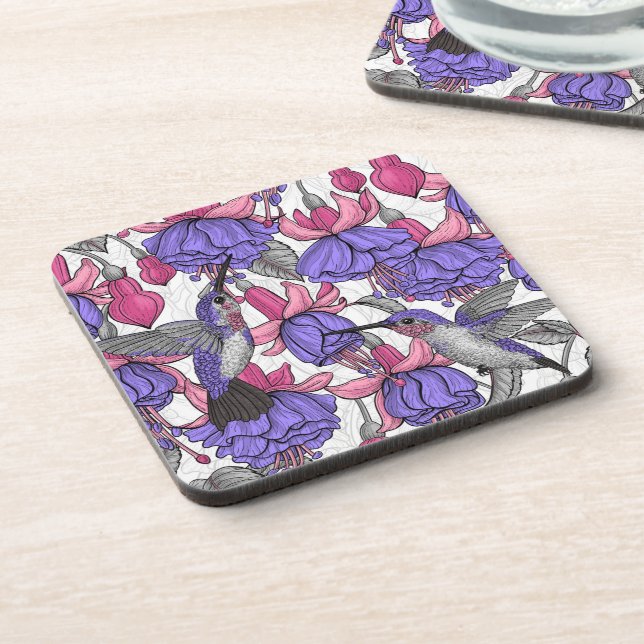 Hummingbird garden in melrose and pink coaster (Left Side)