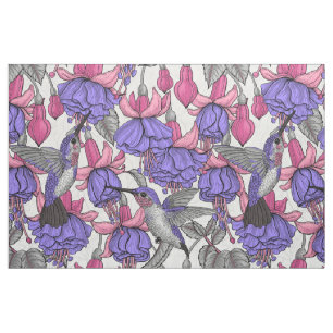 Hummingbird garden in melrose and pink fabric