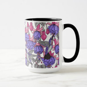 Hummingbird garden in melrose and pink mug