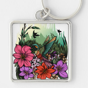 Hummingbird Garden Key Ring