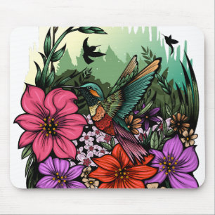 Hummingbird Garden Mouse Mat