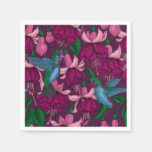 Hummingbird garden napkin