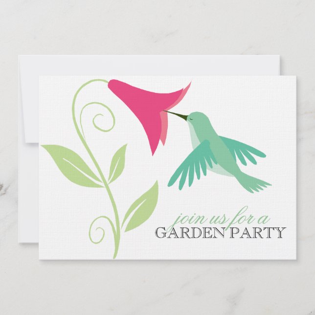 Hummingbird Garden Party Invitation (Front)