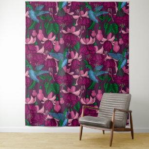 Hummingbird garden tapestry