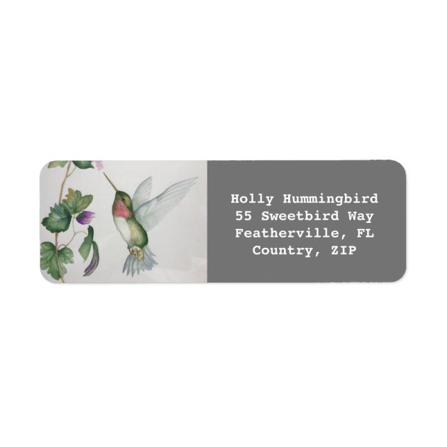 Hummingbird Garden Watercolor Address Labels (Front)