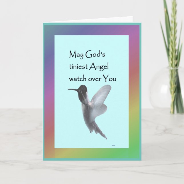 Hummingbird Get Well after Surgery Card (Front)
