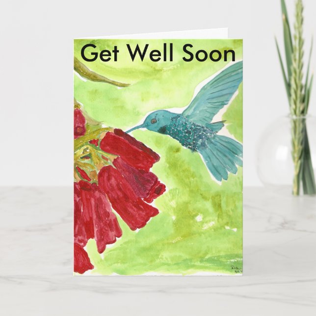 Hummingbird -  Get Well Soon Card (Front)