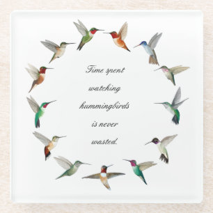 Hummingbird  glass coaster