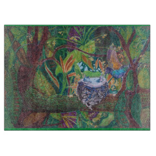 Hummingbird Glass Cutting Board