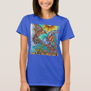 Hummingbird Goldfish Reflection Art T-Shirt