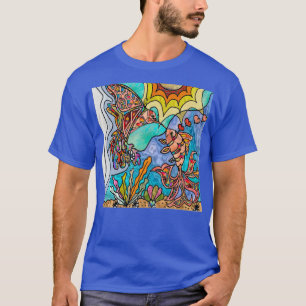 Hummingbird Goldfish Reflection Art T-Shirt