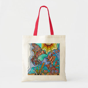Hummingbird Goldfish Reflection Fantasy Tote Bag