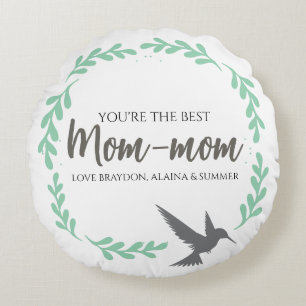 Hummingbird Grandmother Mum-Mum Grandchildren Gift Round Cushion