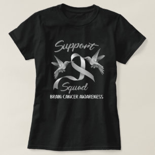 Hummingbird Grey Ribbon Brain Cancer Support Squad T-Shirt