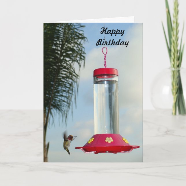 Hummingbird Happy Birthday Card (Front)