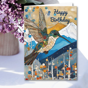 Hummingbird Happy Birthday Card