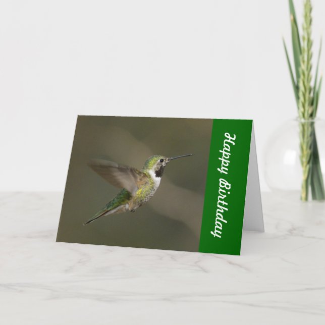 Hummingbird Happy Birthday Card (Front)