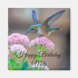 Hummingbird Happy Birthday Magnet