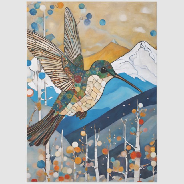 Hummingbird Happy Decoupage Tissue Paper (Front)