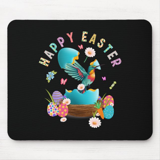 Hummingbird Happy Easter Egg Hunting Easter Day Hu Mouse Mat (Front)
