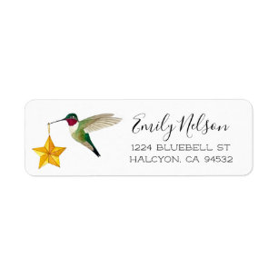 Hummingbird Happy Holidays Label