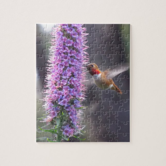 Hummingbird - happy jigsaw puzzle (Vertical)