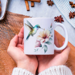 Hummingbird Harmony with Elegant Hibiscus Coffee Mug
