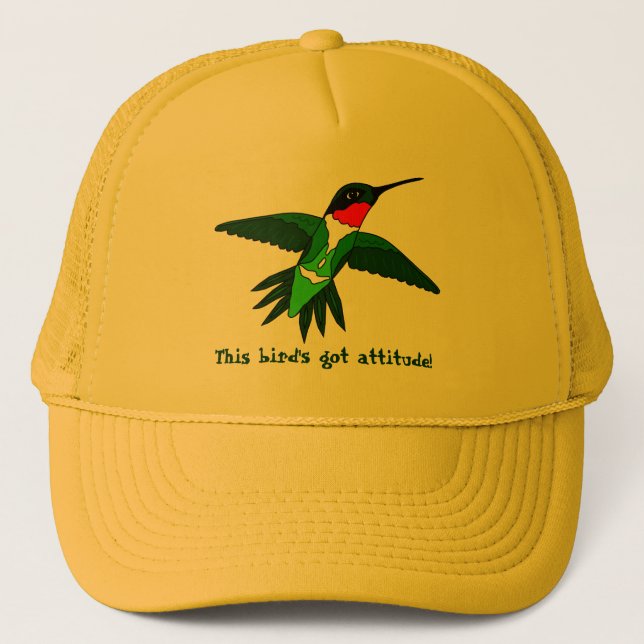 Hummingbird Hat- Got Attitude Trucker Hat (Front)