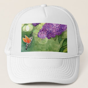 Hummingbird Hawk Moth and Lilacs Trucker Hat